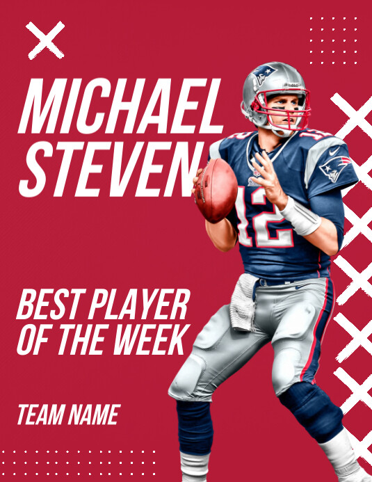Pink Modern & Minimal Player Of The Week Flyer (us Letter) template