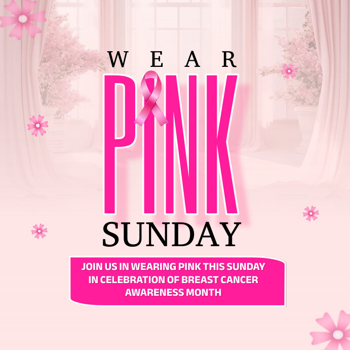 Pink Modern & Minimal Wear Pink Sunday Templa Wpis na Instagrama template