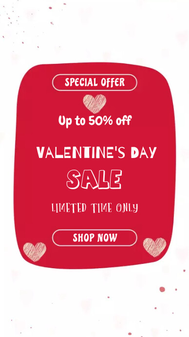Pink Modern Aesthetic Sale Valentine's Day In Instagram Story template
