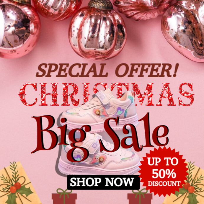 Pink Modern Christmas Sale Instagram Post template