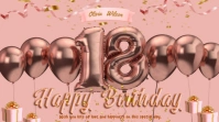 Pink Modern Happy 18th Birthday Card Presentation (16:9) template