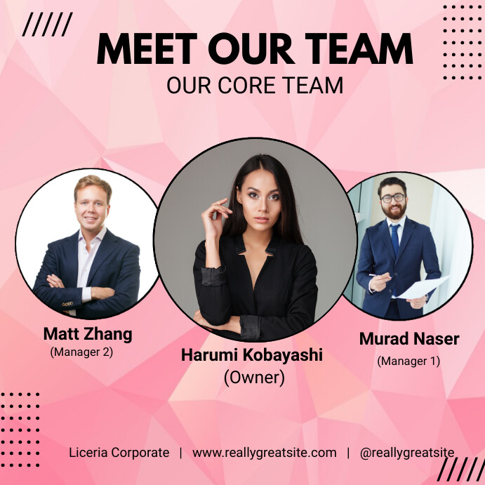 Team Promotion Post Pink Modern Meet Our Team Instagram Post Template | PosterMyWall