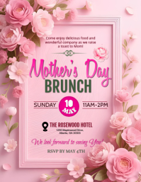Pink Mother's Day Brunch Flyer Рекламная листовка (US Letter) template