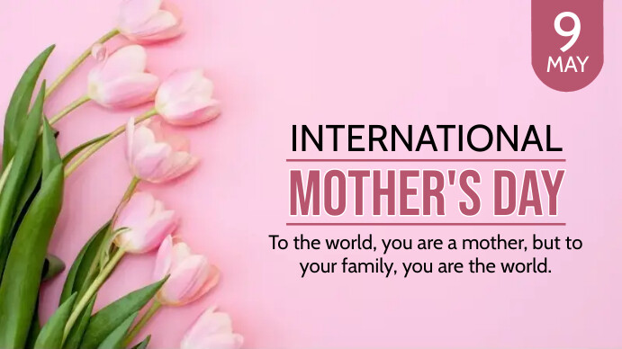 Pink Mother's day wish 数字显示屏 (16:9) template