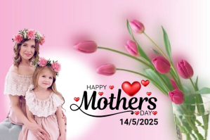 Rosa Pink  Mother Day Greetings  Label Rótulo Template