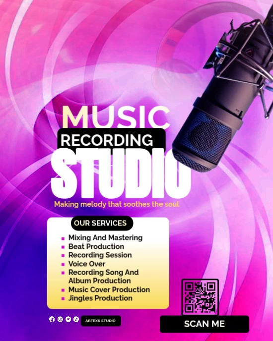 Music Recording Studio Template | PosterMyWall