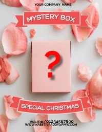 Pink  Mystery Christmas Box Flyer (us Letter) template