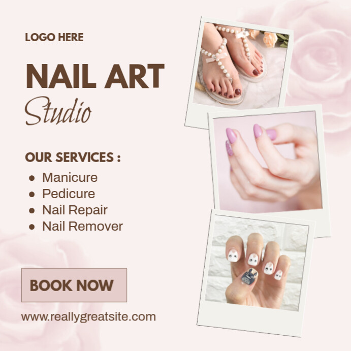 Pink Nail Art Instagram Post Template | PosterMyWall