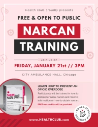 Pink Narcan Training Flyer Volante (Carta US) template