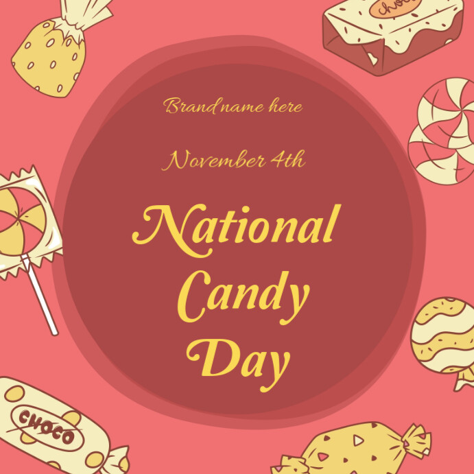 Pink  National Candy Day Instagram Post template