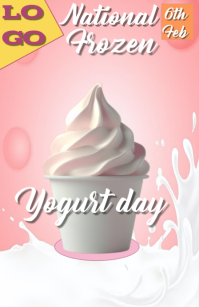 Pink National Frozen Yogurt Day Tabloid Boulevardzeitung template