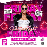 Pink Neon Club Party Square Vierkant (1:1) template