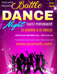 Pink Neon Dance Battle Night Flyer Ulotka (US Letter) template