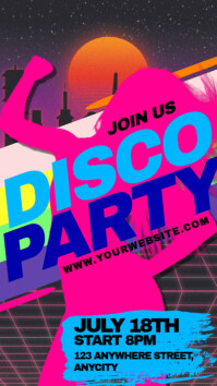 Pink Neon Disco Night Party Instagram Story Instagram-Story template