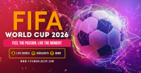 Pink Neon FIFA World Cup 2026 Facebook Shared Image delt Facebook-billede template