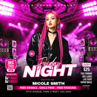 Black Nightclub Event Instagram Plasing Template