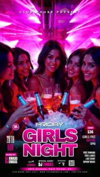 Розовый Girls Night Event Instagram na Kuwento Template