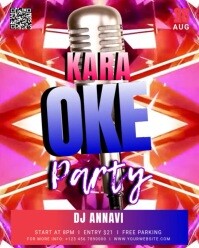 Pink Neon Karaoke Party Instagram Portrait template
