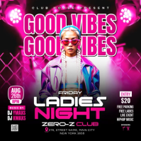 Pink Neon Ladies Night Event Instagram Post Video template