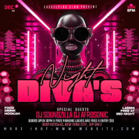 Pink Neon Ladies Night Event Instagram Post Video template