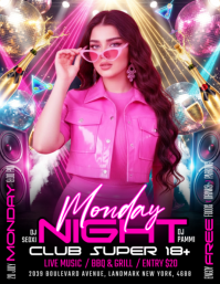 Pink Neon Nightclub Event Flyer template