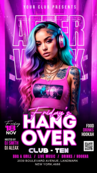 Pink Neon Nightclub Event Instagram Story Video template
