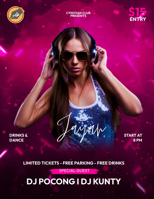 Pink Neon Party Template PosterMyWall