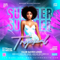 Pink Neon Summer Tropical Party Design Instag Pos Instagram template