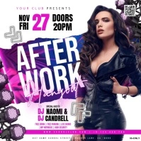 PINK neon Tropical club party event design template Square (1:1)