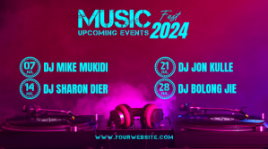 Pink Neon Upcoming Events Pos Twitter template