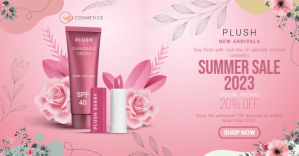 Pink New Cosmetics Line Up Facebook Shop Cove template
