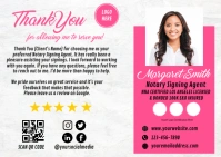 Pink Notary Signing Agent Postcard template