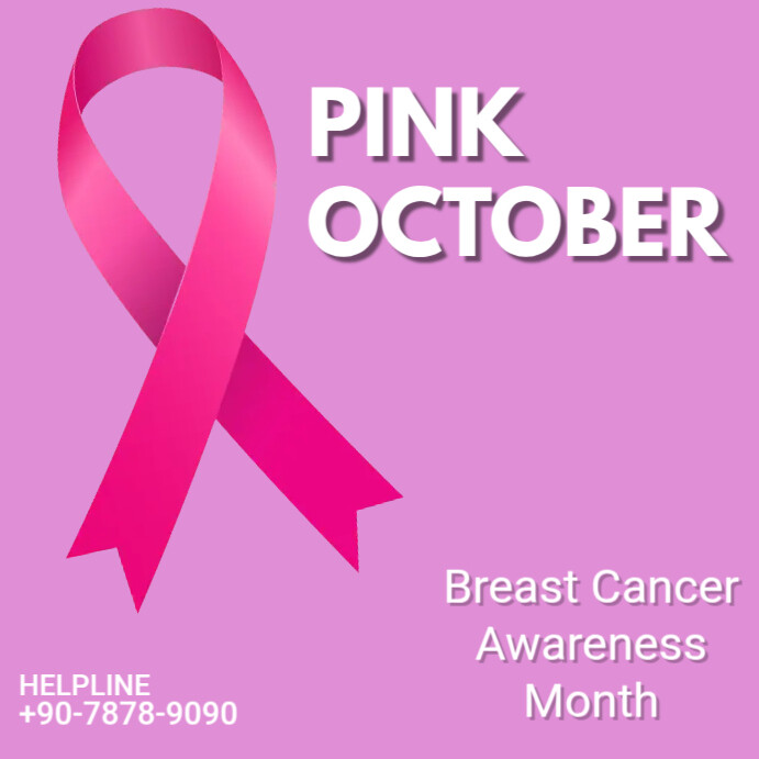 Pink October, breast cancer awareness Template | PosterMyWall