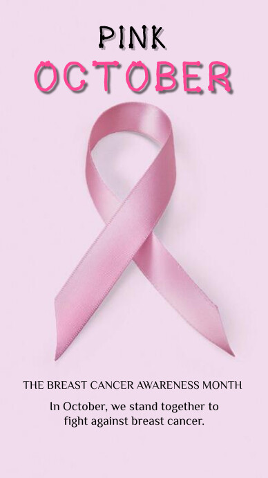 pink october breast cancer awareness month Template | PosterMyWall