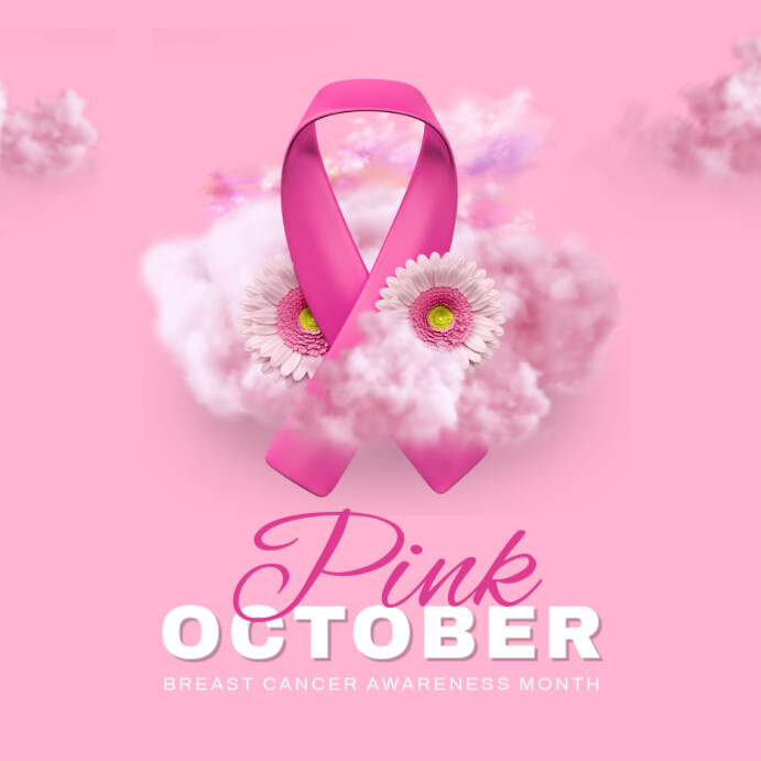 Pink October Breast Cancer Awareness Month Template | PosterMyWall