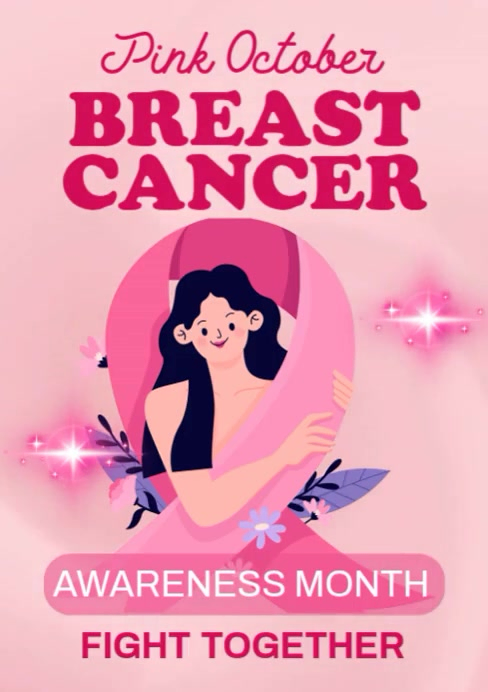 Pink October Breast Cancer Awareness Month Template | PosterMyWall