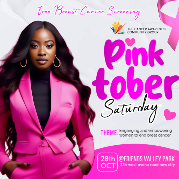 Pink october breast cancer awareness month screening campaign rally ...