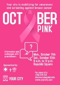 Pink October Poster ad Template | PosterMyWall