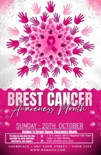 Розовый Breast Cancer Awareness Event Szeroki pół strony Template