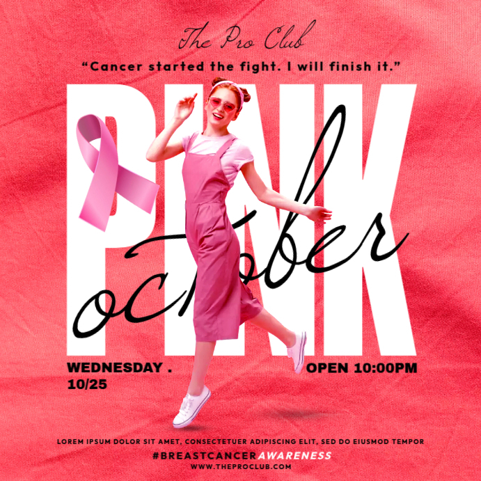 Pink October Event Party Template | PosterMyWall