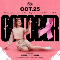 Pink October Party Ads Instagram Post template