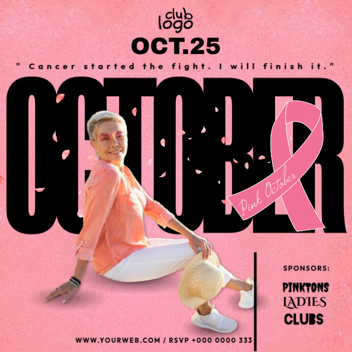 Copy of pink-October-party-ads-design-template | PosterMyWall