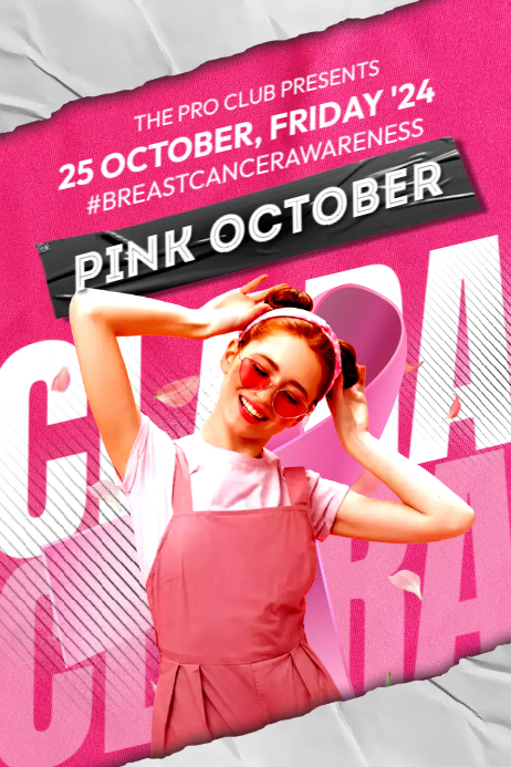 Pink October Party Ads Template | PosterMyWall