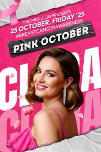 Pink October Party Plakat template