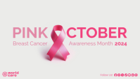 Pink October Ribbon Breast Cancer Awareness Blog Header template