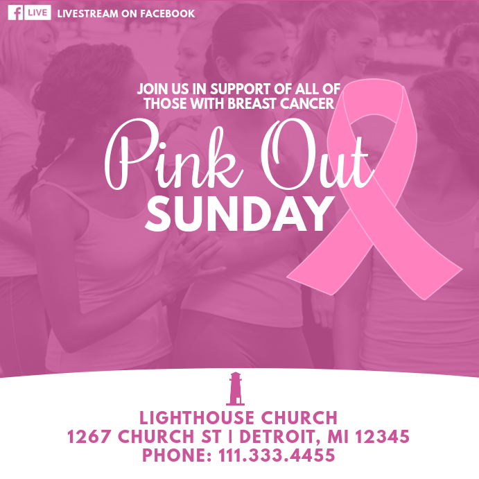 Pink Out Sunday Template | PosterMyWall