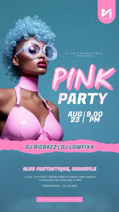 Pink Party Ad Template | PosterMyWall