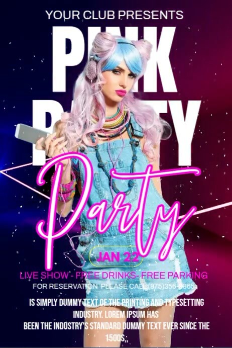 Pink Party Ads Template | PosterMyWall