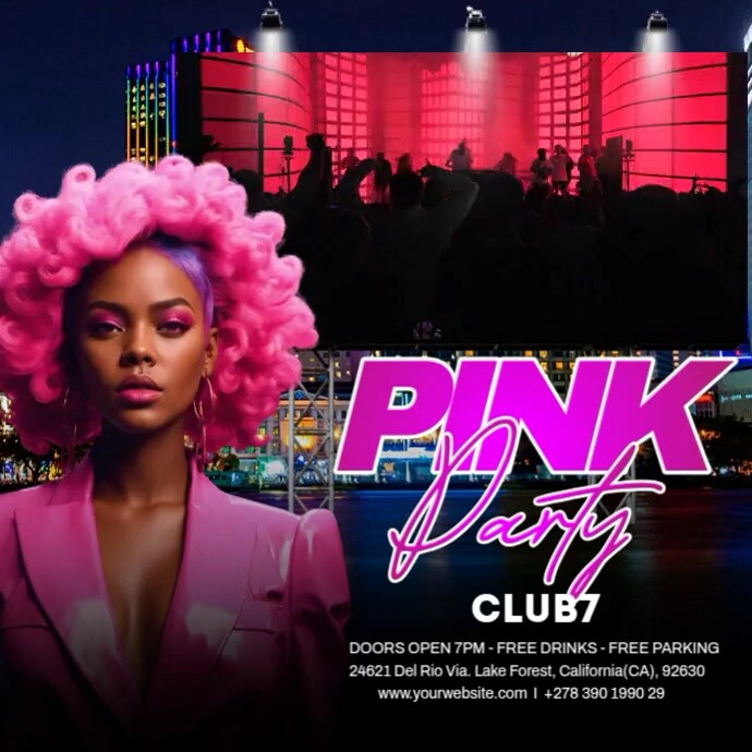 Pink Party Template | PosterMyWall
