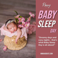 Castanho Pink Pastel Baby Sleep Day  Instagram Post Wpis na Instagrama Template